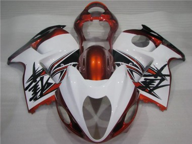 Affordable 1996-2007 Suzuki GSXR 1300 Hayabusa Motorcycle Fairings - White Orange Black UK