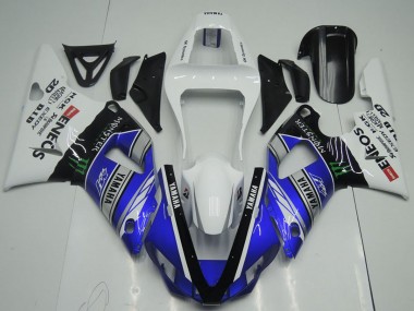 Affordable 2000-2001 Yamaha YZF R1 Motorcycle Fairings - White Blue Black ENEOS Monster UK