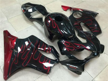 Affordable 2001-2003 Honda CBR600 F4i Motorcycle Fairing - Glossy Black Red Flame UK