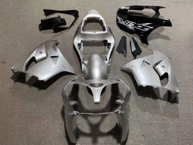 Affordable 2002-2003 Kawasaki ZX9R Motorcycle Fairings - Silver Glossy Black UK