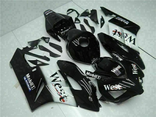 2004-2005 Honda CBR1000RR Motorcycle Fairings - Glossy Black White West Mobil Michelin UK
