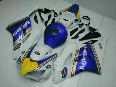 Affordable 2004-2005 Honda CBR1000RR Motorcycle Fairing - White Blue Yellow Rothmans UK