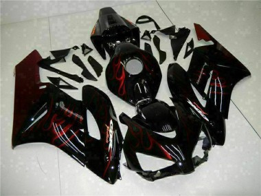 Affordable 2004-2005 Honda CBR1000RR Motorcycle Fairings - Glossy Black Red Flame UK
