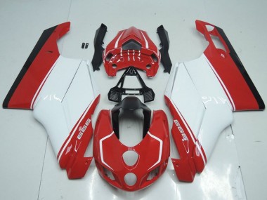 Affordable 2005-2006 Ducati 999 Motorcycle Fairings - White Red Glossy Black UK