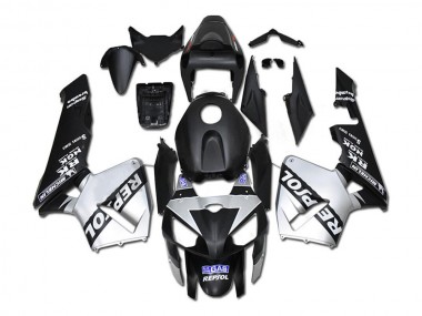 Affordable 2005-2006 Honda CBR600RR Motorcycle Fairings - Black Silver Repsol UK