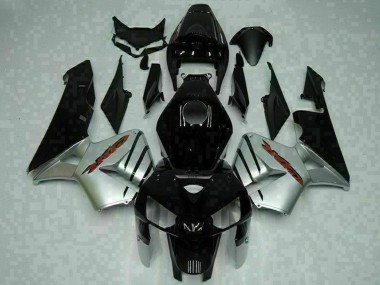 Affordable 2005-2006 Honda CBR600RR Motorcycle Fairings - Glossy Black Silver UK