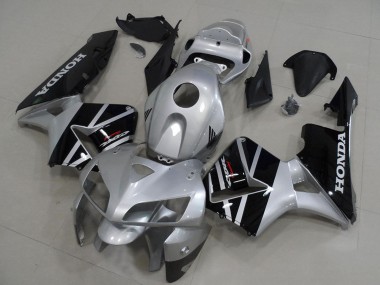 Affordable 2005-2006 Honda CBR600RR Motorcycle Fairings - Silver Glossy Black UK