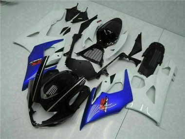 Affordable 2005-2006 Suzuki GSXR 1000 Motorcycle Fairing - White Blue Glossy Black UK