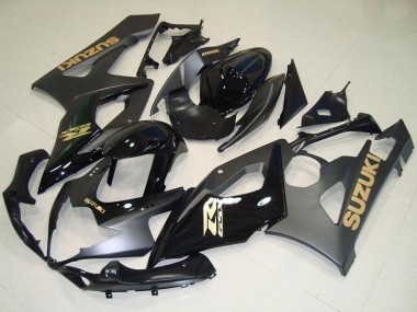 Affordable 2005-2006 Suzuki GSXR 1000 Motorcycle Fairings - Glossy Black Matte Black Gold Decal UK
