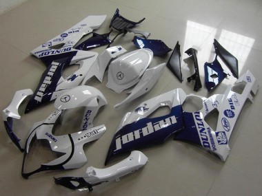 Affordable 2005-2006 Suzuki GSXR 1000 Motorcycle Fairings - White Dark Blue Jordan UK