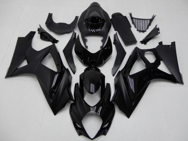 Affordable 2007-2008 Suzuki GSXR 1000 Motorcycle Fairings - Glossy Black Matte Black No Decal UK