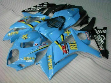 Affordable 2007-2008 Suzuki GSXR 1000 Motorcycle Fairing Kits - Blue Gold Black Rizla UK