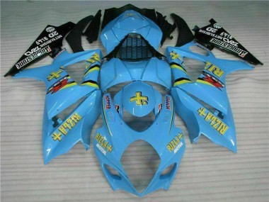 Affordable 2007-2008 Suzuki GSXR 1000 Motorcycle Fairing Kits - Blue Gold Black Rizla UK