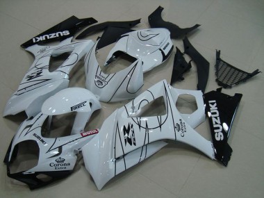 Affordable 2007-2008 Suzuki GSXR 1000 Motorcycle Fairings - White Black Corona UK