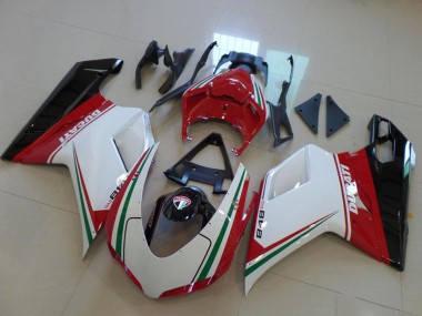 Affordable 2007-2014 Ducati 848 Motorcycle Fairing - White Red Green Glossy Black UK