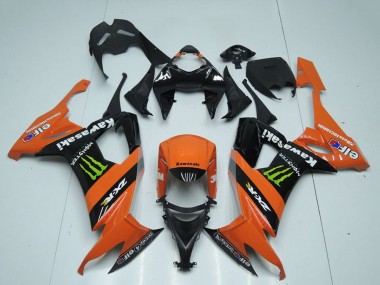 Affordable 2008-2010 Kawasaki ZX10R Motorcycle Fairings - Orange Black Green Monster UK