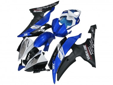 Affordable 2008-2016 Yamaha YZF R6 Motorcycle Fairings - White Blue Matte Black Yamalube UK