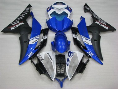 Affordable 2008-2016 Yamaha YZF R6 Motorcycle Fairings - White Blue Matte Black Yamalube UK