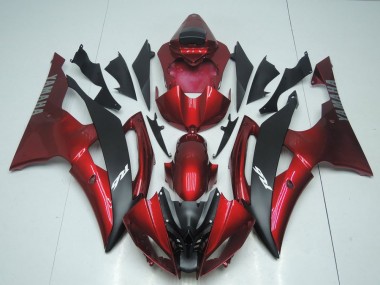 Affordable 2008-2016 Yamaha YZF R6 Motorcycle Fairing - Red Matte Black UK
