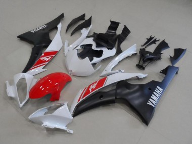 Affordable 2008-2016 Yamaha YZF R6 Motorcycle Fairing Kits - White Red Matte Black UK