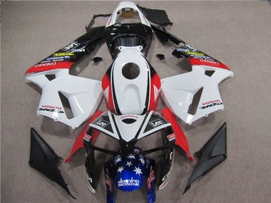 Affordable 2005-2006 Honda CBR600RR Motorcycle Fairings - White Red Blue Black Star Lee UK