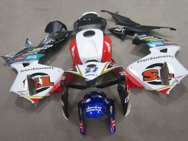 Affordable 2005-2006 Honda CBR600RR Motorcycle Fairings - White Red Black Blue 27 UK