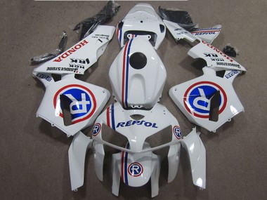 Affordable 2005-2006 Honda CBR600RR Motorcycle Fairings - White Blue Repsol UK