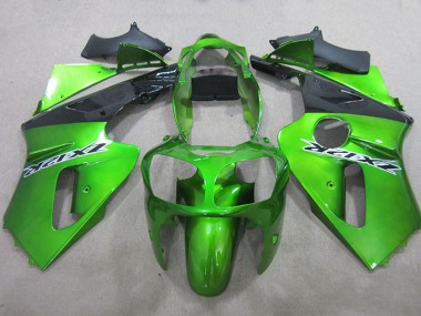 Affordable 2000-2001 Kawasaki ZX12R Motorcycle Fairings - Green Matte Black UK