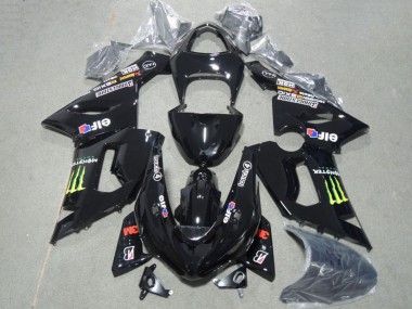 Affordable 2005-2006 Kawasaki ZX6R Motorcycle Fairings - Glossy Black Green Monster UK
