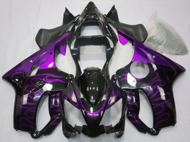Affordable 2001-2003 Honda CBR600 F4i Motorcycle Fairings - Glossy Black Purple Flame UK
