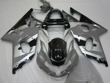 Affordable 2000-2002 Suzuki GSXR 1000 Motorcycle Fairings - Grey Silver Glossy Black OEM Style UK