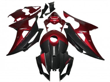 Affordable 2008-2016 Yamaha R6 Motorcycle Fairings - Red Black Carbon Fiber Style UK