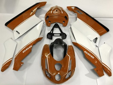 Affordable 2003-2004 Ducati 999 Motorcycle Fairings - White Brown Black UK
