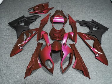 Affordable 2009-2014 BMW S1000RR Motorcycle Fairing Kits - Red Matte Black UK