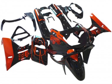 Affordable 1998-2003 Kawasaki ZZR600 Motorcycle Fairings - Glossy Black Red Corona Extra UK