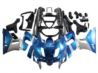 Affordable 1998-2003 Kawasaki ZZR600 Motorcycle Fairings - Blue Silver Black UK