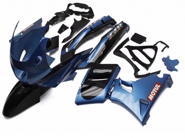 Affordable 1998-2003 Kawasaki ZZR600 Motorcycle Fairings - Blue Black Red Motul UK