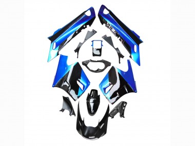Affordable 1990-1992 Kawasaki ZZR1100 Motorcycle Fairing - Blue Glossy Black UK