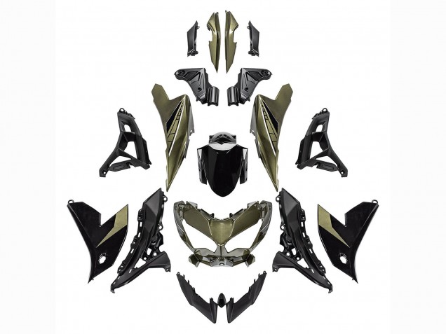 2022-2025 Kawasaki Versys 650 Motorcycle Fairings - Dark Green Black UK