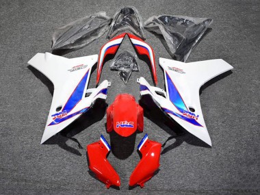 Affordable 2011-2013 Honda CBR600F Motorcycle Fairing - White Red Blue HRC UK