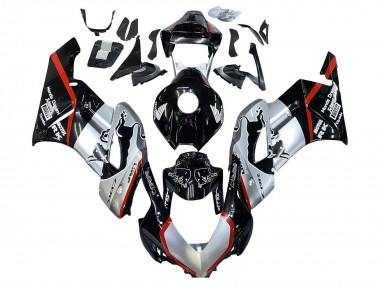 Affordable 2004-2005 Honda CBR1000RR Motorcycle Fairings - Silver Glossy Black Red Stripe UK