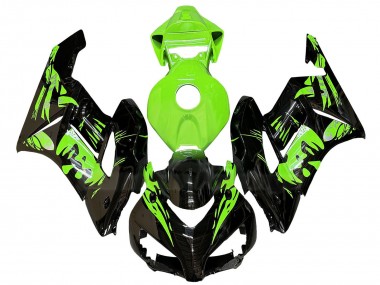 Affordable 2004-2005 Honda CBR1000RR Motorcycle Fairings - Green Glossy Black UK