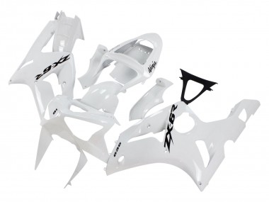 Affordable 2003-2004 Kawasaki ZX6R Motorcycle Fairings - White Black Decals UK