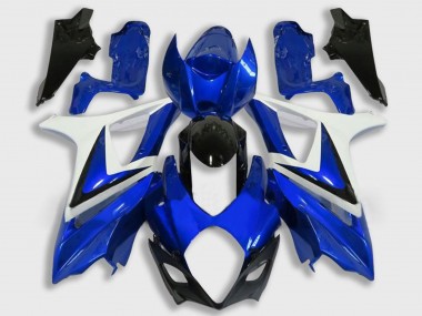 Affordable 2007-2008 Suzuki GSXR 1000 Motorcycle Fairing - White Blue Black UK