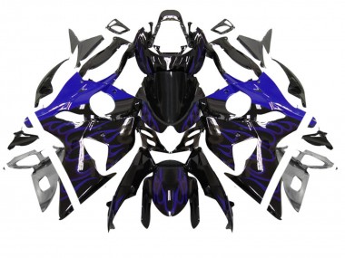 Affordable 2007-2008 Suzuki GSXR 1000 Motorcycle Fairing - Glossy Black Blue Flame UK