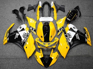 Affordable 2015-2018 Yamaha YZF R3/R25 Motorcycle Fairings - Yellow White Black UK