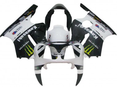 Affordable 2000-2001 Kawasaki ZX12R Motorcycle Fairings - White Black Yellow Elf Monster UK