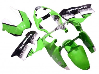 Affordable 2000-2001 Kawasaki ZX9R Motorcycle Fairings - Green White Black UK