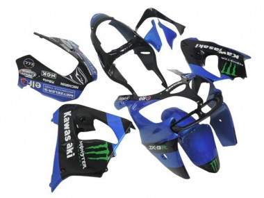 Affordable 2000-2001 Kawasaki ZX9R Motorcycle Fairings - Blue Black Green Monster UK