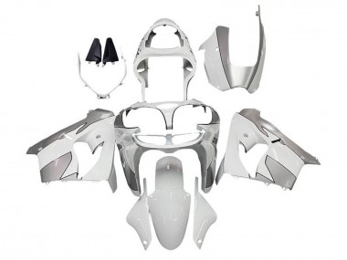Affordable 2002-2003 Kawasaki ZX9R Motorcycle Fairings - White Silver UK